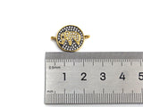 CZ Micro Pave Elephant On Round Coin Charm, Elephant Connector for Bracelet/Necklace, Space Connector Link, 15x21mm, sku#Z1064