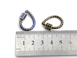 Colorful Enamel pave Teardrop Shape Clasp, Enamel Pave Clasp, Black/Red/Pink/White/Blue/Green Carabiner Clasp, 18x25mm, sku#H236