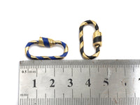 Colorful Enamel Pave Oval Shape Clasp, Carabiner Clasp, 11x25mm, sku#H161