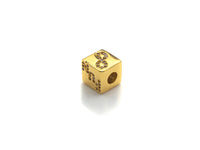 Gold Silver LOVE Infinity FUN Dice Cube Spacer Bead, sku#Z716
