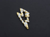 Colorful Enamel Pave Lightning Shape Clasp, Gold Plated Screw Clasp, Carabiner Clasp, 18x32mm, sku#K80