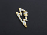 Colorful Enamel Pave Lightning Shape Clasp, Gold Plated Screw Clasp, Carabiner Clasp, 18x32mm, sku#K80