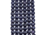 Double Sided Turtle Shell Cut Blue Goldstone Coin beads, 6mm Flat coin faceted, Natural Gemstone Beads, 16" Full Strand, sku#U606