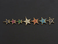 Colorful CZ Micro Pave String Five Star Pendant/Charm Bracelet Necklace Cubic Zirconia  Heart Pendant Charm, 16x87mm,sku#Z673