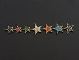 Colorful CZ Micro Pave String Five Star Pendant/Charm Bracelet Necklace Cubic Zirconia  Heart Pendant Charm, 16x87mm,sku#Z673