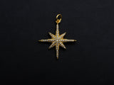 Clear CZ Micro Pave North Star Shaped Pendant/Charm, Star Cubic Zirconia Pendant Charm, 23x25mm,sku#Z824