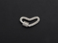 CZ Pave Heart Shape Clasp, CZ Pave Link Clasp, Gold/Rose Gold/Sliver/Gunmetal Heart Clasp, 13x23mm, sku#H188