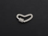 CZ Pave Heart Shape Clasp, CZ Pave Link Clasp, Gold/Rose Gold/Sliver/Gunmetal Heart Clasp, 13x23mm, sku#H188