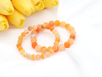 Quality Natural Multicolor/Orange Fire Agate Stretchy Bracelet, 8mm/10mm/12mm Elastic Fit Round Smooth Fire Agate, 7.5'' Bracelet,Sku#EF63