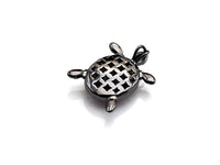 Colorful CZ Micro Pave Tortoise Shape Pendant,Cubic Zirconia Tortoise Charm,Gold/Silver/Black Tone, 18X23mm,sku#Z724