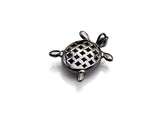 Colorful CZ Micro Pave Tortoise Shape Pendant,Cubic Zirconia Tortoise Charm,Gold/Silver/Black Tone, 18X23mm,sku#Z724