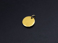 Moon Star on Disc Pendant, Embossment Coin Pendant, 24K Gold Tone,12mm, Sku#Z774