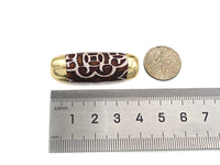 16x39mm Large Natural Tibetan Agate Barrel Shape Spacer Beads, Gold/Silver/Rose Gold Tone, Dzi Agate Spacer,Oval Tibetan Agate, sku#U1005