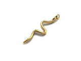 Black CZ Micro Pave Snake Shape Pendant/Charm, Snakea Cubic Zirconia Pendant, Gold Tone,10x39mm,Sku#Z794