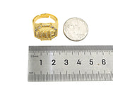 CZ  Love Word On Octagon Shape Adjusatble Ring, Sku#X200