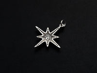Clear CZ Micro Pave North Star Shaped Pendant/Charm, Star Cubic Zirconia Pendant Charm, 23x25mm,sku#Z824