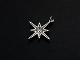 Clear CZ Micro Pave North Star Shaped Pendant/Charm, Star Cubic Zirconia Pendant Charm, 23x25mm,sku#Z824