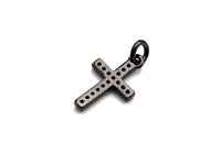 CZ Micro Pave Cross Charm, Black/Fuchsia/Turquoise/Cobalt Blue Cubic Zirconia Cross, 10x16mm, sku#X143