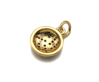 CZ Micro Pave Gold Silver Volleyball Charm, Cubic Zirconia Pendant, Volleyball Charm, CZ Micro Pave Sport ball Pendant,10x12mm, Sku#F1349