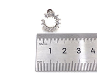 CZ C Shape Stud Earring, Sku#J222