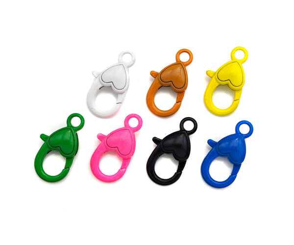 Colorful Enamel Teardrop Shape Clasp, Black/Yellow/Pink/White/Blue/Green/Brown Lobster Clasp, 11x22mm, Sku#K140