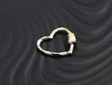 Colorful Enamel Pave Heart Shape Clasp, Gold Carabiner Clasp, 23x25mm, sku#H162