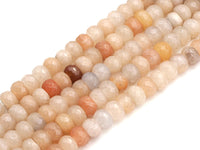2mm Large Hole Natural Pink Aventurine Beads, Rondelle Faceted 6x10mm/5x8mm, 8" Long Strands, sku#U733