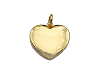 18k Gold Shiny Gold Plain Heart Shape Pendant, Gold Heart Charms,Gold Pendant, Plain Heart Necklace Charms, 15x15mm, Sku#F1284