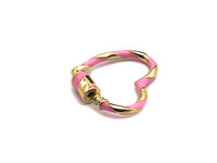 Colorful Enamel Pave Heart Shape Clasp, Gold Carabiner Clasp, 23x25mm, sku#H162