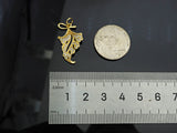 Gold Filled CZ Micro Pave Maple Leaf Shape Pendant, 18K Gold Filled Leaf Charm, Necklace Bracelet Charm Pendant, 24x15mm,Sku#Y469