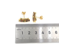 PRESELLING CZ Micro Pave Stud Earring Wires, Rainbow Shape Earrings, Colorful CZ micro pave earrings, 8x17mm, sku#J228