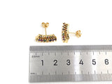 PRESELLING CZ Micro Pave Stud Earring Wires, Rainbow Shape Earrings, Colorful CZ micro pave earrings, 8x17mm, sku#J228