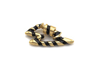 Colorful Enamel Pave Lightning Shape Clasp, Gold Plated Screw Clasp, Carabiner Clasp, 18x32mm, sku#K80