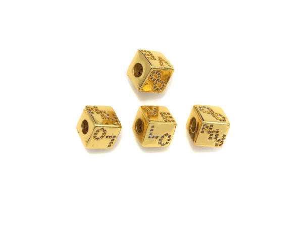 Gold Silver LOVE Infinity FUN Dice Cube Spacer Bead, sku#Z716
