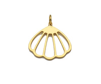 18K Gold Frame Shell Shaped Pendant/Charm, Fan Shell Shape Charm, Minimalist Jewelry, Jewelry making findings,20x19mm,sku#Y316