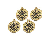 Black Enamel Conch Shape Charm, 18K Gold Medallion Charm, Necklace Bracelet Charm Pendant, 24x22mm,Sku#L566