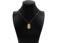 CZ Micro Pave Ox-head On Oval Shape Pendant/Charm,SKU#F1391