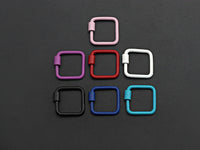 Colorful Enamel pave Square Shape Clasp, Black/Red/Pink/White/Blue Carabiner Clasp, 18mm, sku#H242