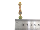 Colorful CZ Micro Pave Five Round Dots Dangle&Drop Earrings, Colorful CZ micro pave earrings, Statement Earrings, 47mm, sku#J275
