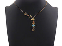 Colorful CZ Micro Pave String Five Star Pendant/Charm Bracelet Necklace Cubic Zirconia  Heart Pendant Charm, 16x87mm,sku#Z673