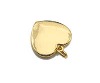 18k Gold Shiny Gold Plain Heart Shape Pendant, Gold Heart Charms,Gold Pendant, Plain Heart Necklace Charms, 15x15mm, Sku#F1284