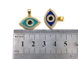 Enamel Colorful Evil Eye Pendant, CZ Micro Pave Oil Drop pendant,Enamel pendant,Enamel Jewelry, 15x21mm, sku#F1049