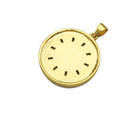 Big CZ Micro Pave Evil Eye On Round Coin Shape Pendant/Charm,Cubic Zirconia Medallion Charm, Necklace Bracelet Charm, 26x23mm, Sku#F1360