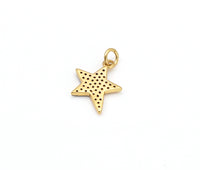 Black and Clear CZ Micro Pave Five Point Star Shape Pendant,18k Gold Filled Star Charm, Necklace Bracelet Charm Pendant, 14x12mm,Sku#Z1394