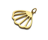 18K Gold Frame Shell Shaped Pendant/Charm, Fan Shell Shape Charm, Minimalist Jewelry, Jewelry making findings,20x19mm,sku#Y316