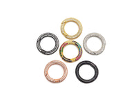 CZ Micro pave Round Clasp with Easy Open spring, sku#H260