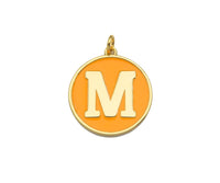 New Trendy Mustard Gold Enamel Initials Letter Charm/Pendant, Enamel Initial Alphabet Letters, Custom Naming Pendants, 25x28mm,sku#ML38