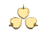 18k Gold Shiny Gold Plain Heart Shape Pendant, Gold Heart Charms,Gold Pendant, Plain Heart Necklace Charms, 15x15mm, Sku#F1284