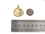 CZ Micro Pave Flower Cresent Moon Shape Pendant/Charm,Cubic Zirconia Medallion Charm, Necklace Bracelet Charm Pendant,25mm, Sku#LK196