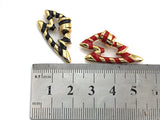 Colorful Enamel Pave Lightning Shape Clasp, Gold Plated Screw Clasp, Carabiner Clasp, 18x32mm, sku#K80